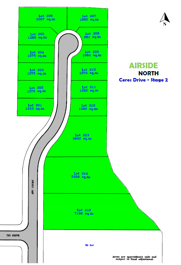 Airside North Ceres Drive Sales Plan Stage 2